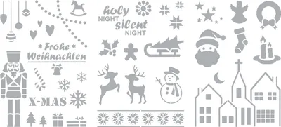 Produktbild von VBS Schablonen-Set "Frohe Weihnachten", 3-tlg.