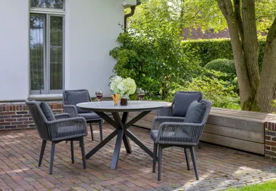 Produktbild von Gartenmöbelset Diningsessel Marbella mit Tisch Almeria 120 cm