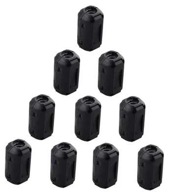 10 Ferritringkerne, Clip, 9 mm, schwarz, Rauschfilter