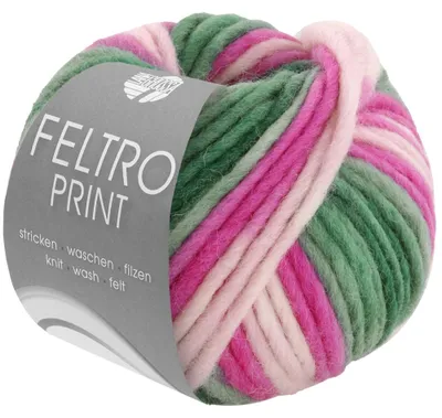 Produktbild von Lana Grossa - Feltro Print 1308 pastelltürkis türkis flieder fuchsia