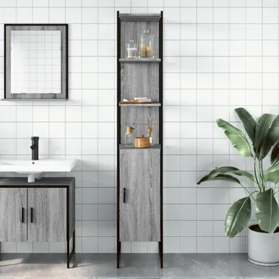 Immagine prodotto di Mobile da bagno Grigio Sonoma 33x33x185,5 cm Materiale a base di legno