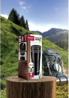 Zdjęcie produktu dla Lamart kubek termiczny 360ml czarny/biały MANQ LT4049