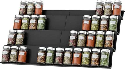 Image de Étagère à herbes pour tiroir - rangement extensible et organisé - lot de 8
