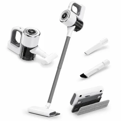 Produktbild von Akku Staubsauger 2 in 1 | Hand- und Stielsauger kabellos | beutellos | HEPA Filter | 100 W | 880 ml Staubbehälter | abnehmbares Handteil | 4 Aufsätze
