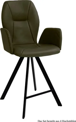 Produktbild von Thekenstuhl (4er-Set) Deretka 58x109x60 Schwarz/Khaki