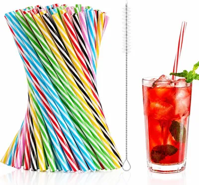 Productafbeelding van Herbruikbare rietjes - Verdikte plastic rietjes - Plastic rietjes