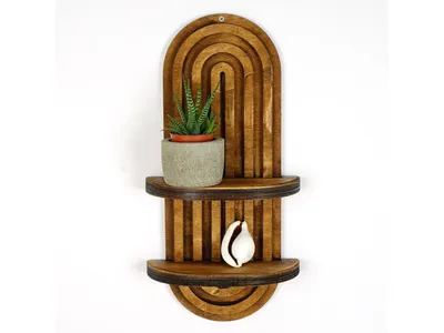 Obrázek produktu pro Skye Decor, Raf265, nástěnná police, ořech, 100 % borovice, 40 x 20 x 9 cm