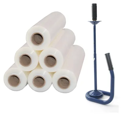 Zdjęcie produktu dla Dozownik Freiziel® Profi Premium Blue + 6 rolek folii stretch 2,5 kg 23 my (przezroczysta)