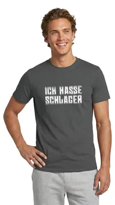 Produktbild von Spreadshirt Ich Hasse Schlager Männer T-Shirt, 3XL, Anthrazit