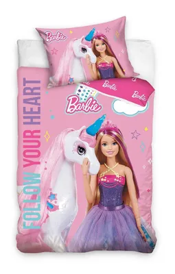 Produktbild von Pościel Barbie i tęczowy jednorożec