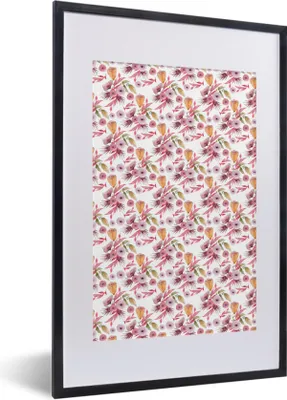 Produktbild von MuchoWow® MuchoWow® Gerahmtes Poster Blumen - Blüte - Farben 40x60 cm - Poster mit zchwarzem Bilderrahmen - Poster in Rahmen