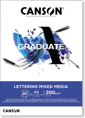 Immagine prodotto di CANSON C31250P029 CANSON Studienblock GRADUATE LETTERING MIXED MEDIA, DIN A3