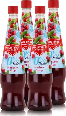 Produktbild von Mautner Getränkesirup Himbeere 0% Zucker 0,7L - Softdrink (4er Pack)