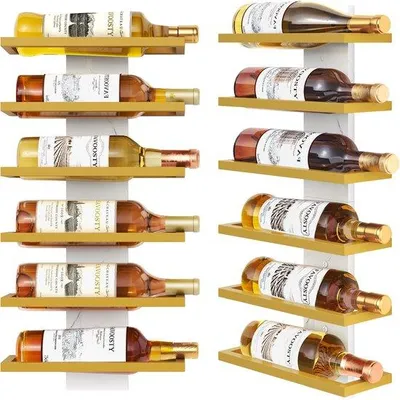 Zdjęcie produktu dla Czarny, 3-poziomowy metalowy stojak na wino