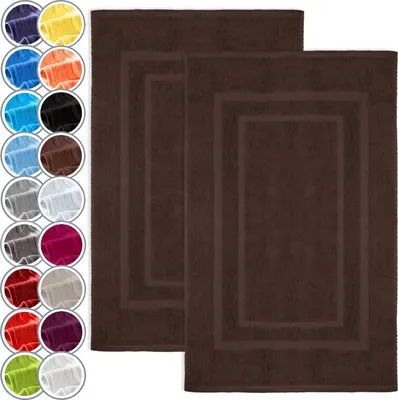 Produktbild von Badematte Badvorleger 2er Pack 50x80cm, 100% Baumwolle, Schoko braun