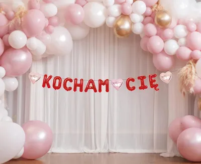 Zdjęcie produktu dla Girlanda papierowa KOCHAM CIĘ, czerwona, 180 cm