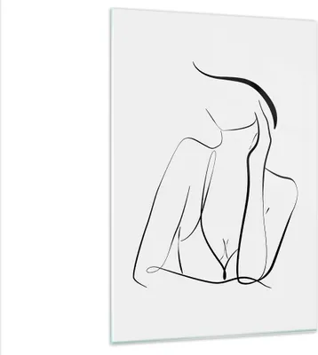 Produktbild von Bilder auf glas - Einteilig - Frau Linien Minimalismus - 80x120cm - Glasbilder - Wandbilder - Bilder - zum Aufhängen bereit - Wanddekoration aus Glas - Glas Bilder - Wandbild auf Glas - GPA80x120-4488