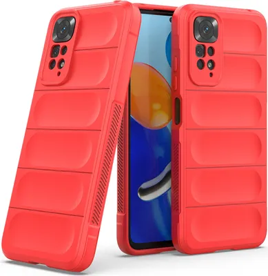 Produktbild von Redmi Note 11S Hülle, Weich TPU Silikon Stossfest Anti-rutsch Schutzhülle für Xiaomi Redmi Note 11 / Note 11S Rot