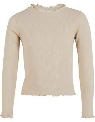 Productafbeelding van Urban Classics dames meisjes longsleeve shirt met geribde details, model "softseagrass", maat 134/140