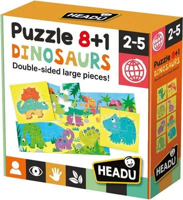 Image de HEADU Puzzle dinosaures 8 + 1 âges 2-5 22243