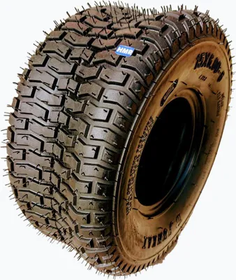 A close-up, angled view of a single tire against a white background.