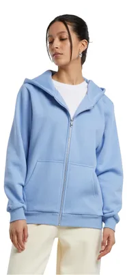 Immagine prodotto di Giacca con cappuccio "Damen Fluffy Zip Hoody", comoda e calda, con vestibilità rilassata