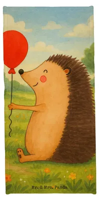 Produktbild von Mr. & Mrs. Panda Handtuch Igel Luftballon Design - Gelb Pastell - Geschenk, Strandlaken, Herzlichen Glückwunsch, Strandtuch, sporthandtuch, Lustige Sprüche, Ballon