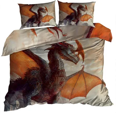 Produktbild von 3D Baumwollsatin Bettwäsche 160x200cm DRAGON