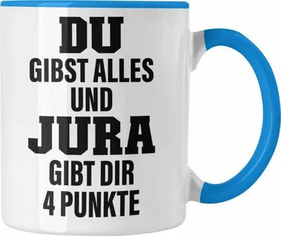 Produktbild von Trendation - Jura Geschenk Tasse mit Spruch für Jurist Juristin Geschenkideen Lustig für Staatsexamen (Blau)