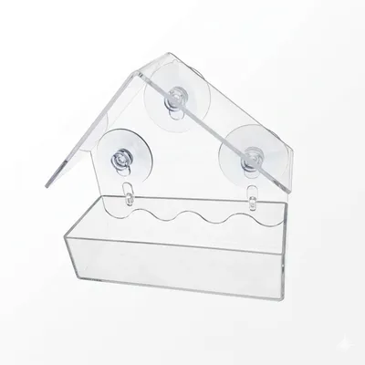 Produktbild von Fenster Vogelhaus 15 x 6 x 14,5 cm Kunststoff Transparent 3 Saugnäpfen Vogelfutterhaus Vogel Futterhaus Wetterfest