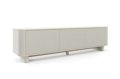 Produktbild von TV-Schrank Hängende RTV Kommode 200 cm Misterio mit geriffelter Front Cashmere Eiche Vicenza
