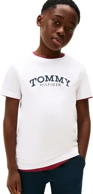 Zdjęcie produktu dla Koszulka dla chłopców Tommy Hilfiger, krótki rękaw, nadruk graficzny "Monotype" z okrągłym dekoltem