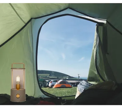 Produktbild von Camping-Tischlampe/Laterne Elin - grun - 25 cm - dimmbar - kabellos/aufladbar USB - fur drausen