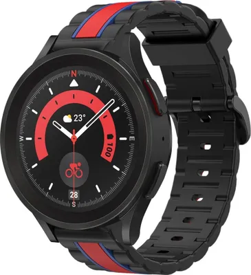 Produktbild von Strap-it Samsung Galaxy Watch 5 Pro Special Edition Armband (Schwarz/Rot)