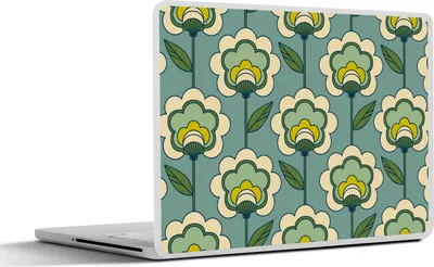 Produktbild von MuchoWow® Laptop Aufkleber Sticker Cover Retro - Design - 1970er Jahre - Blume 30x21 cm - Sticker für Laptop - Selbstklebend