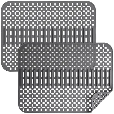 Silikon Spülbeckenmatte 2er Set 43x32 cm, grau, Antirutsch