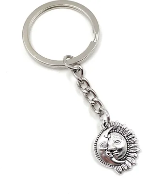 Produktbild von Onwomania Schlüsselanhänger - "Mond Sonne Sonnensytem" - Metall Glücksbringer ideal als Geschenk z.B. für den besten Freund, die beste Freundin, Mama