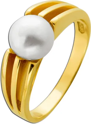 Produktbild von Perlenring Gold 585 14K Akoyaperle 7mm Antikschmuck 1980 17