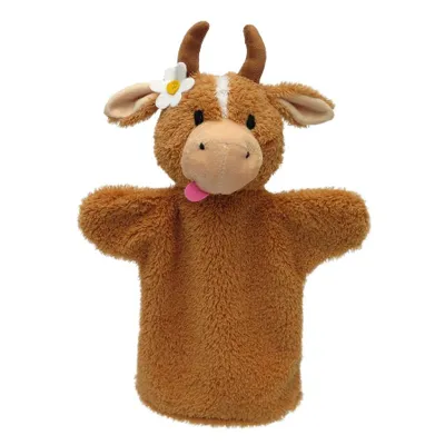 Produktbild von Handpuppe Kuh für Kinder 28 cm Braun, 20335A