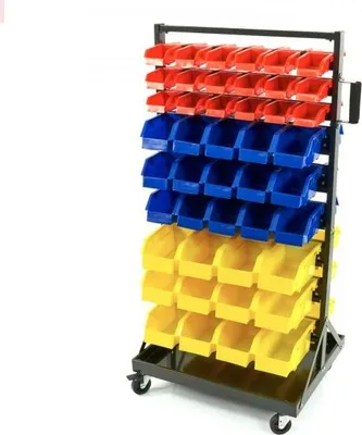 Produktbild von HBM Mobiles Lagerregal mit 90 Lagerbehältern