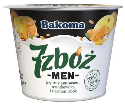 Obrázok produktu pre 7 cereálií MEN Jogurt s ananásom, mandarínkou a cereáliami 300 g