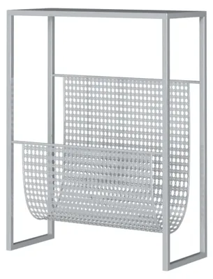 Produktbild von Zeitschriftenständer aus Stahl mit Regal und Magazinhalter, 35x15x45 cm für Bücher und Dekoration
