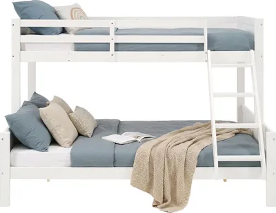 Produktbild von Homestyle4u Etagenbett 90x200 140x200 Hochbett Kinderbett mit 2 Matratzen Holz Kinderzimmer Gäste Stockbett