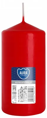Obrázok produktu pre Aura Tradičná Valcová Sviečka Červená 120mm 38h Horenia