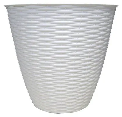 Productafbeelding van BAMA bloempot PAGLIA, wit. Aantal: 1 stuk. Afmetingen: 19 cm