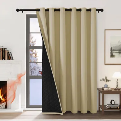 Thermo-Verdunkelungsvorhang mit Ösen, 200x245 cm, Beige