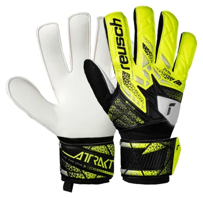 Obrázek produktu pro Brankářské rukavice Reusch Attrakt Solid s maximální přilnavostí, barva černá/bezpečnostní žlutá, velikost 8
