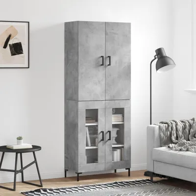 Obrázok produktu pre vidaXL Highboard concrete grey 69,5x34x180 cm odvodený drevený výrobok