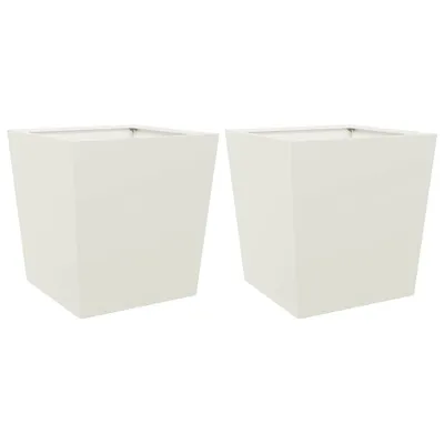 Produktbild von vidaXL Pflanzkübel 2 Stk. Weiß 50x50x50 cm Stahl