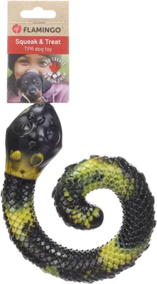 Image de Jouet pour chien Flamingo « Sneaky Snake » jaune/noir, dimensions : 17 x 16,2 x 4,3 cm
